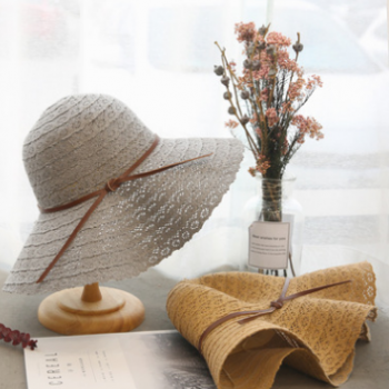 韓版遮陽帽子女士夏季防曬太陽帽 戶外防曬旅游折疊太陽帽草帽女