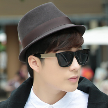 詩(shī)丹凱薩秋冬天羊毛帽爵士帽禮帽通用型帽子男士英倫牛仔帽