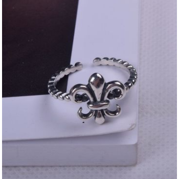 新款韓版925純銀戒指女式手飾品復古克羅花泰銀飾開口戒女生指環