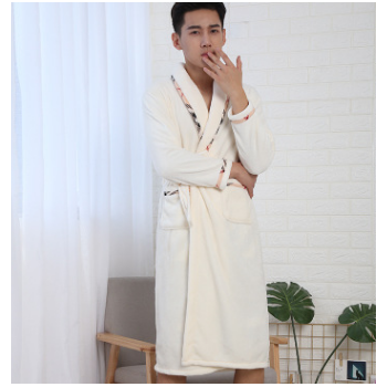 浴袍法蘭絨情侶睡衣睡袍加厚春秋冬可穿浴衣浴服珊瑚絨家居服廠家