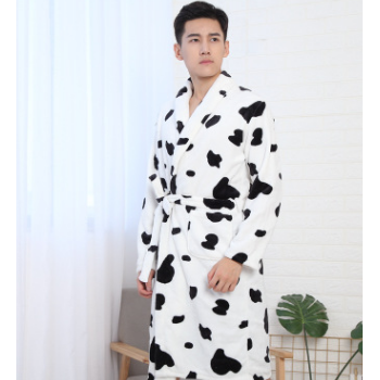 男女加厚法蘭絨睡袍珊瑚絨家居服情侶浴袍浴衣家居服男士浴服睡衣