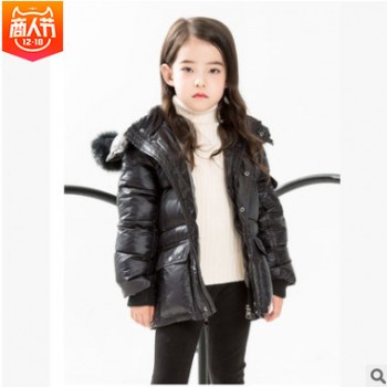 2018新款中長款大毛領(lǐng)輕薄加厚寶寶男童女童童裝潮