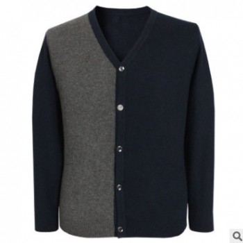 BN1491工廠直營批發純天然牦牛絨羊毛混紡男式高檔針織開衫