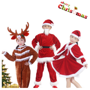 新款促銷學生兒童舞臺表服裝圣誕老人麋鹿卡通造型親子舞蹈裙演出