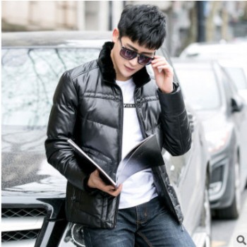 廠家直銷男士新款真皮商務保暖綿羊皮真皮修身皮外套一件代理定做