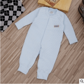 寶寶嬰幼兒冬季無(wú)骨設(shè)計(jì)男童女童空氣棉三層保暖連體哈衣一件代發(fā)