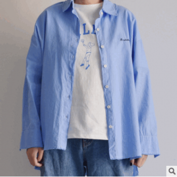 大成市場 服裝加工廠來樣加工女士大碼寬松襯衫BF風