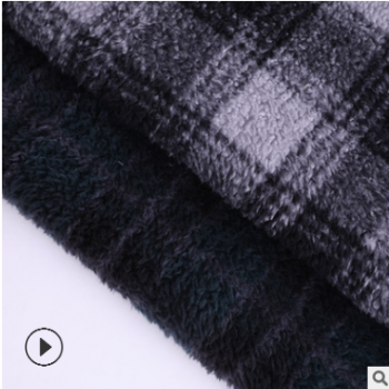 廠家定做舒棉絨嬰樂絨 雙面格子印花絨布 鞋里布毛毯羊羔絨棉花絨