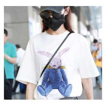 明星同款卡通兔子T恤女寬松純棉白色短袖上衣2019夏季韓版潮