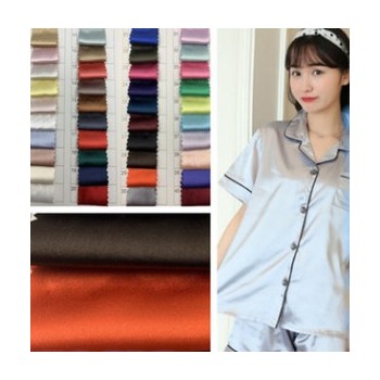 現貨直銷加厚仿真絲高彈真絲彈力緞色丁面料女裝旗袍家居服襯衫布