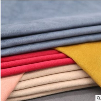 廠家直銷可定制麂皮絨布料 時尚服裝面料染色裝飾布箱包滌綸絨布