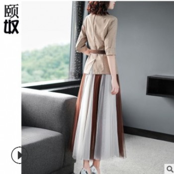 很仙的初春兩件套洋氣小香風小西裝套裝裙加工定做俏皮網紅女法式