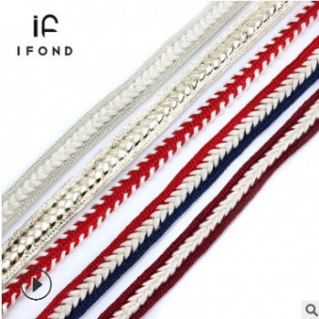 【廠家直銷】多色1.5CM人字滌棉織帶 服裝輔料人字滌棉繩織帶