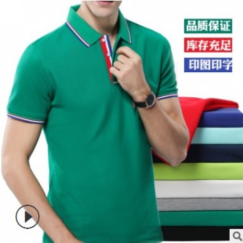 新款純棉休閑翻領(lǐng)T恤衫定制 短袖企業(yè)文化衫廣告衫定制廠家直銷