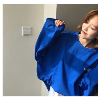 C3183新款寬松百搭字母印花長袖上衣