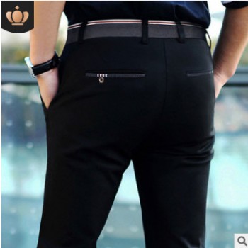 跨境男士商務(wù)休閑褲修身韓版英倫褲子男長(zhǎng)褲西褲彈力男褲一件代發(fā)