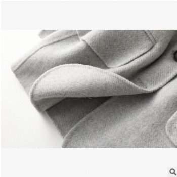 跨境新款韓版雙面呢西裝領(lǐng)修身女式毛呢外套雙面羊毛大衣工廠批發(fā)