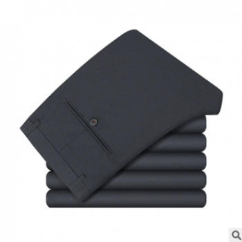 2018年夏季新款男式商務西裝褲子 定制加工男士中腰商務西褲