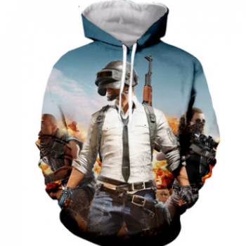 3D印花服裝刺激戰(zhàn)場連帽衛(wèi)衣來圖定制工廠貨源外貿(mào)爆款