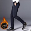 男式休閑褲西褲韓版黑色彈力加絨修身百搭秋冬保暖褲青年直筒長褲