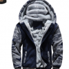 2019歐美爆款冬裝加絨男裝迷彩運動服衛衣外套大碼加厚保暖單上衣
