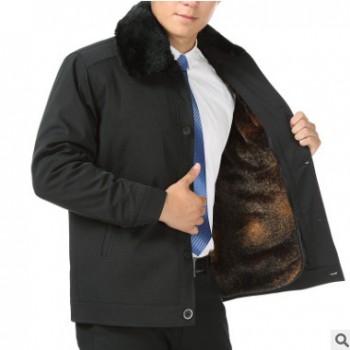 一件代發男裝新款中年男士加厚夾克衫秋冬裝中老年人上衣爸爸外套