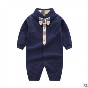 新生嬰兒兒衣服初生寶寶春裝男童滿月服周歲禮服網紅小孩爬爬服潮