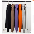 MYF男裝|2019年春季潮牌oversize加絨加厚掉肩純色情侶連帽衛衣