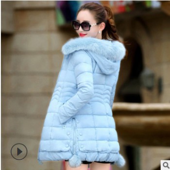 棉衣女中長款冬季新款韓版大毛領棉襖加厚羽絨棉修身顯瘦棉服外套