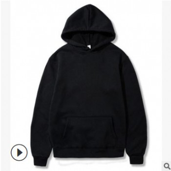 純色加絨衛(wèi)衣班工作服廣告衫男式衛(wèi)衣?lián)u粒絨連帽套頭定制logo