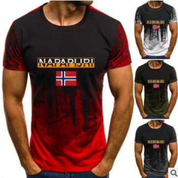 速賣通ebay熱賣外貿(mào)男士印花圓領(lǐng)T恤 夏季款運(yùn)動健身迷彩短袖T恤