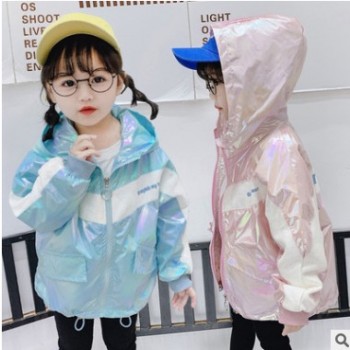 2020春款新品童裝夾克韓版拼色炫彩亮面童外套中小童潮流風衣