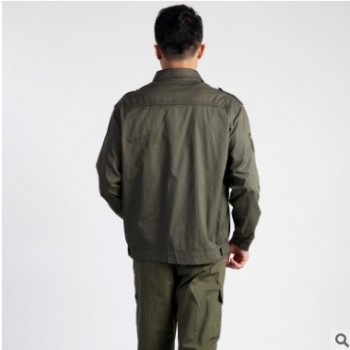 作訓(xùn)服 純色耐磨工作服 軍綠色工作服套裝可定做廠家直銷批發(fā)