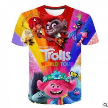 夏季新款成人童裝 魔法精靈3D印花圓領(lǐng)套頭卡通短袖T恤廠家直銷