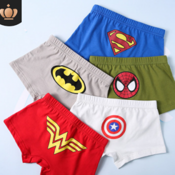 兒童寶寶男女孩萊卡棉卡通舒適超人系列貼身不刺激四角內褲