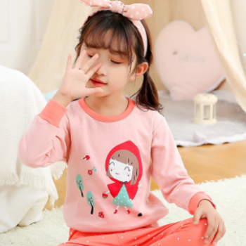 新款兒童純棉內衣秋衣套裝棉毛衫棉毛褲家居服保暖可愛卡通