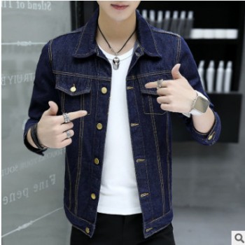 新款秋裝牛仔衣男夾克衫青少年休閑棉外套潮男韓版潮流修身上衣