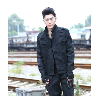 新款保安作訓服長袖套裝特訓服特戰服酒店物業夏秋黑色保安服廠家