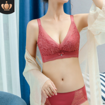 新款蕾絲聚攏調整型文胸套裝無鋼圈奢華上托小胸內衣無痕胸罩bra
