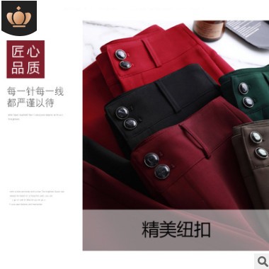 2020秋冬新款加厚跨境闊腿褲女長(zhǎng)褲子休閑褲垂墜無(wú)彈力高腰顯瘦女