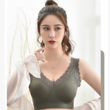 新款加大版無(wú)鋼圈性感聚攏文胸春夏季薄款女士裹胸蕾絲邊抹胸內(nèi)襯