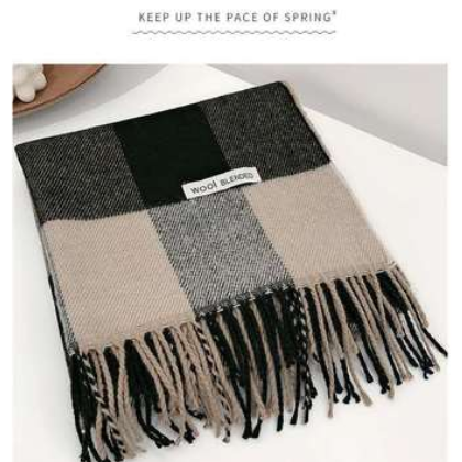 韓國東大門格子圍巾女冬季百搭英倫風經典秋冬仿羊絨披肩兩用圍脖