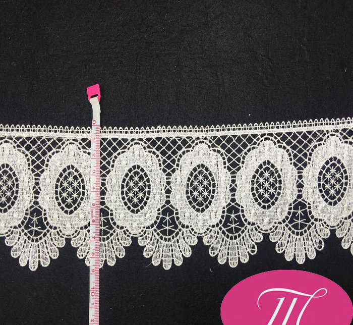 直銷 高端優(yōu)品質(zhì)刺繡蕾絲花邊 服裝輔料水溶花邊9cm帶波邊