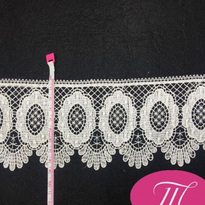 直銷 高端優(yōu)品質(zhì)刺繡蕾絲花邊 服裝輔料水溶花邊9cm帶波邊