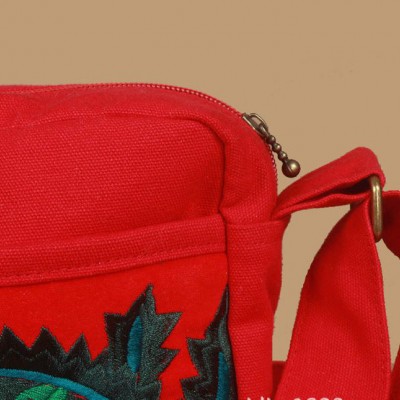 混批 民族風(fēng)原創(chuàng)設(shè)計(jì) 棉麻繡花刺繡 斜挎包 女包 休閑布包