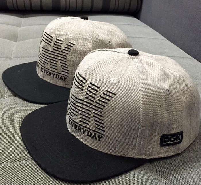 韓國潮牌字母DGK棉麻平沿嘻哈帽子韓版潮男女情侶潮人灰色棒球