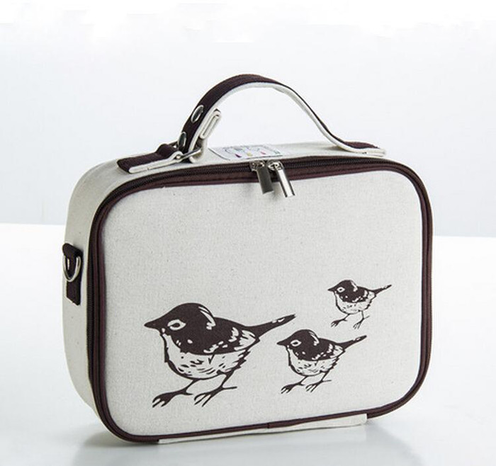 直銷冬季棉麻保溫包食品保鮮冰包戶外便攜野餐包印花logo定做