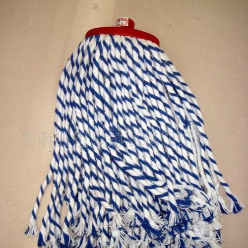 漂白 藍白 紅白 綠白合股拖把棉紗拖把