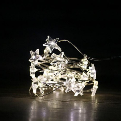 LED星星銅線燈串 紐扣電池盒燈串 新款節日燈串