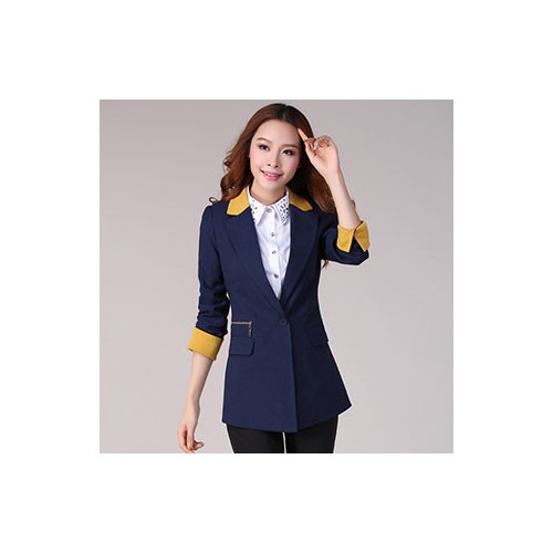 供應(yīng)彩虹橋新款撞色長(zhǎng)袖西裝外套 廠家直批發(fā)